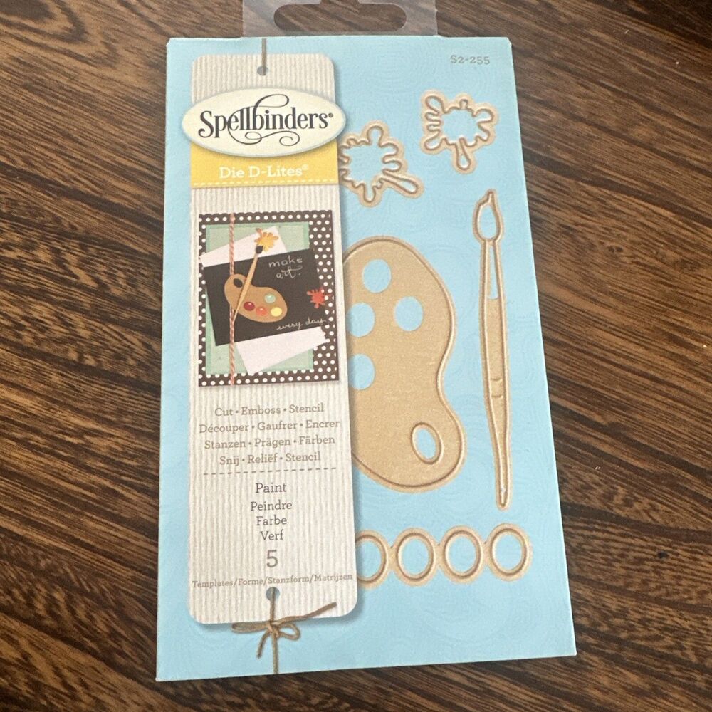 Spellbinders Paint cut emboss stencil die d-lites set of 5 artist crafty pain